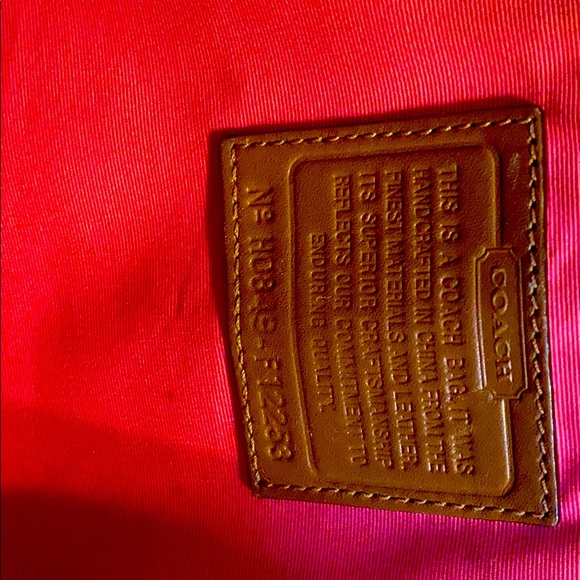 Coach lozenge logo khaki brown pink tote - Picture 4 of 6